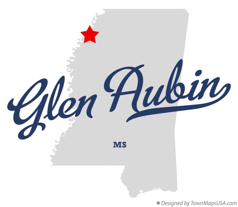 Map of Glen Aubin Mississippi MS