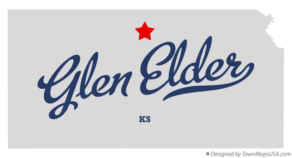 Map of Glen Elder Kansas KS