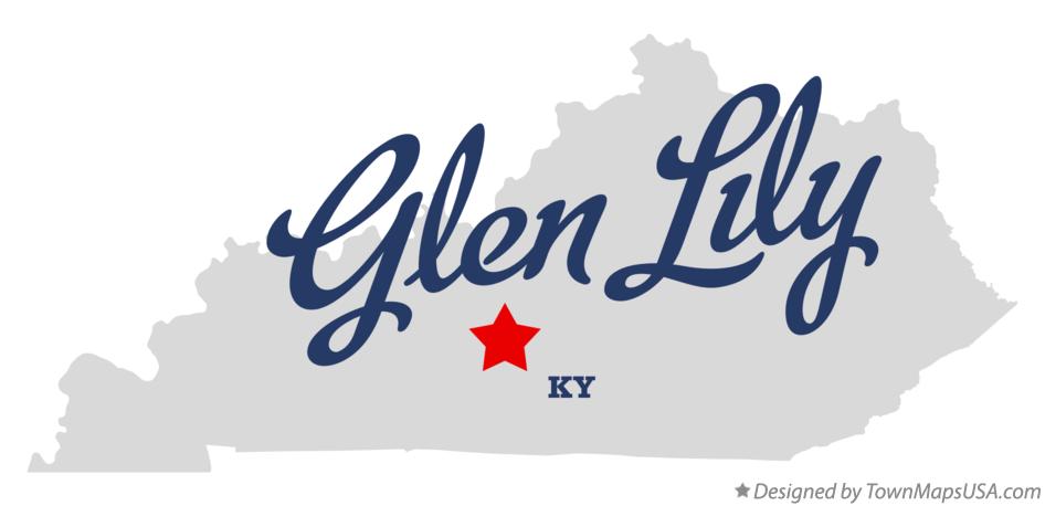 Map of Glen Lily Kentucky KY