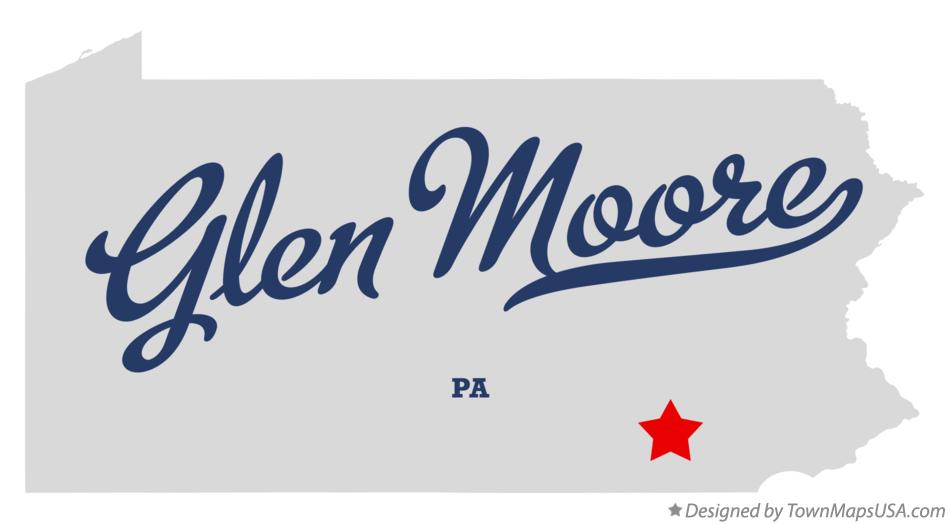 Map of Glen Moore Pennsylvania PA
