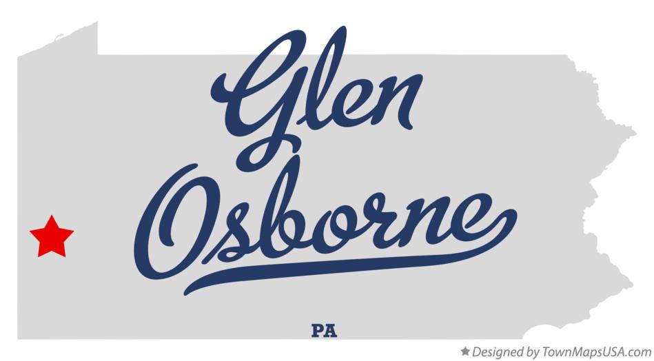 Map of Glen Osborne Pennsylvania PA