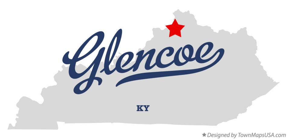 Map of Glencoe Kentucky KY