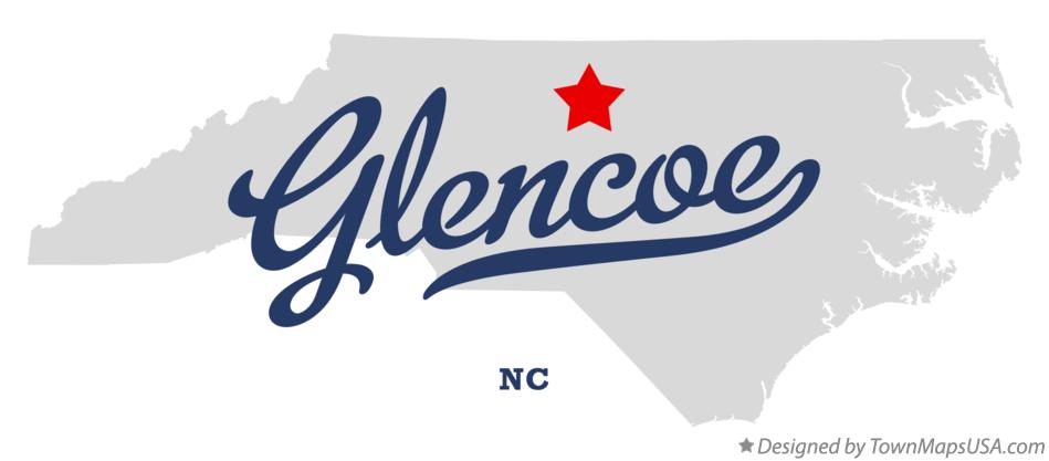 Map of Glencoe North Carolina NC