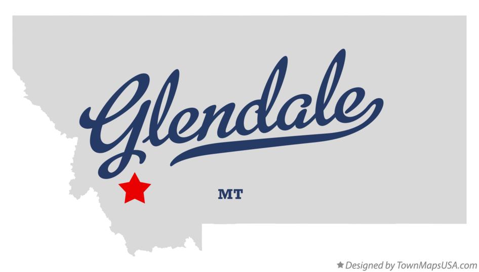 Map of Glendale Montana MT