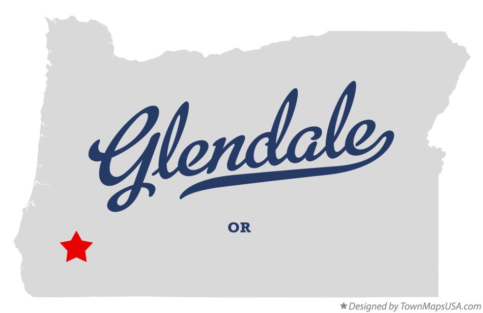 Map of Glendale Oregon OR
