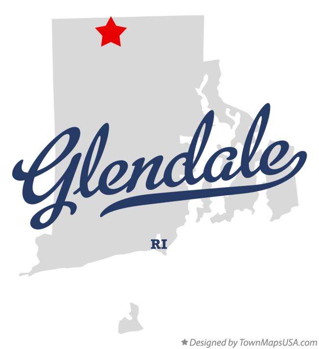 Map of Glendale Rhode Island RI