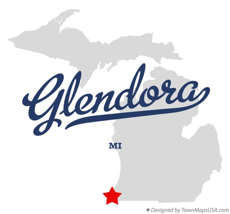 Map of Glendora Michigan MI