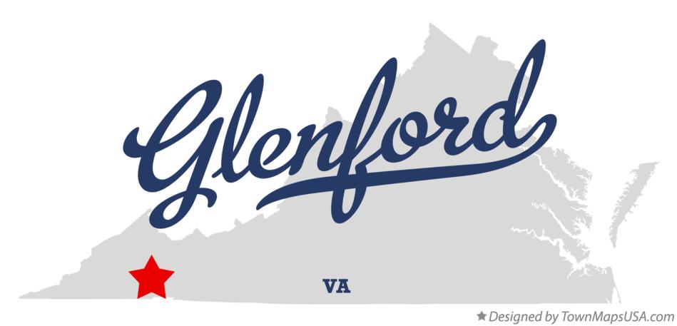 Map of Glenford Virginia VA