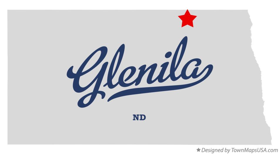 Map of Glenila North Dakota ND