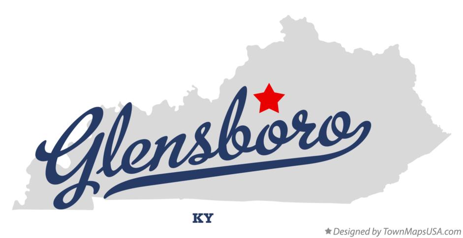 Map of Glensboro Kentucky KY