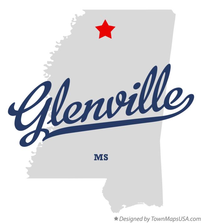 Map of Glenville Mississippi MS