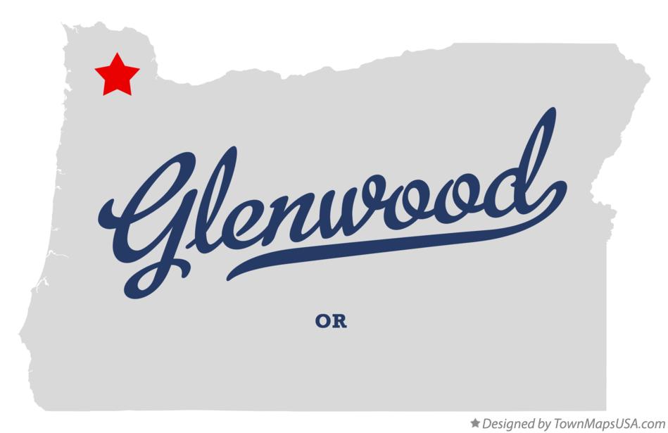 Map of Glenwood Oregon OR