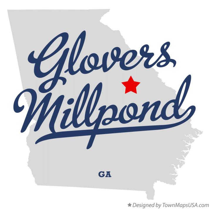 Map of Glovers Millpond Georgia GA