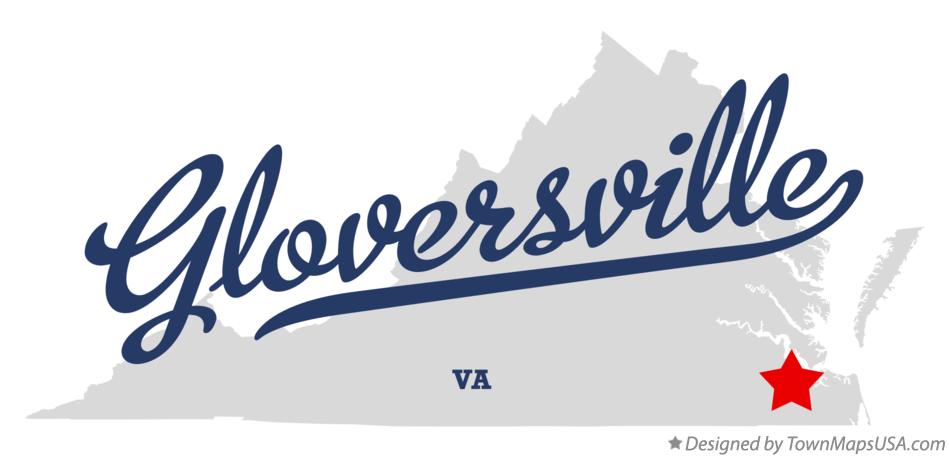 Map of Gloversville Virginia VA