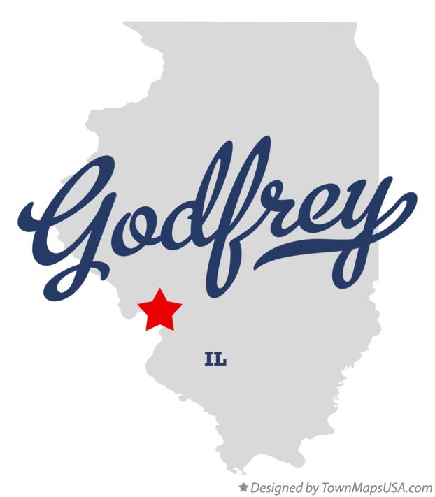 Map of Godfrey Illinois IL