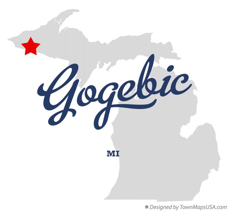 Map of Gogebic Michigan MI