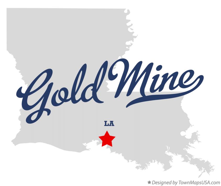 Map of Gold Mine Louisiana LA