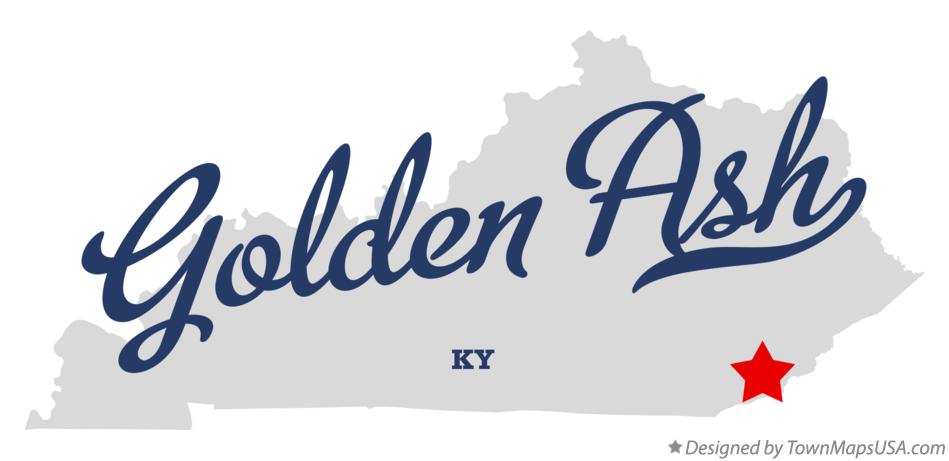 Map of Golden Ash Kentucky KY