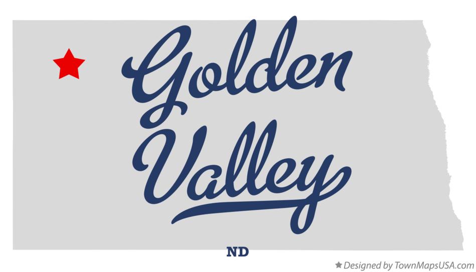 Map of Golden Valley North Dakota ND