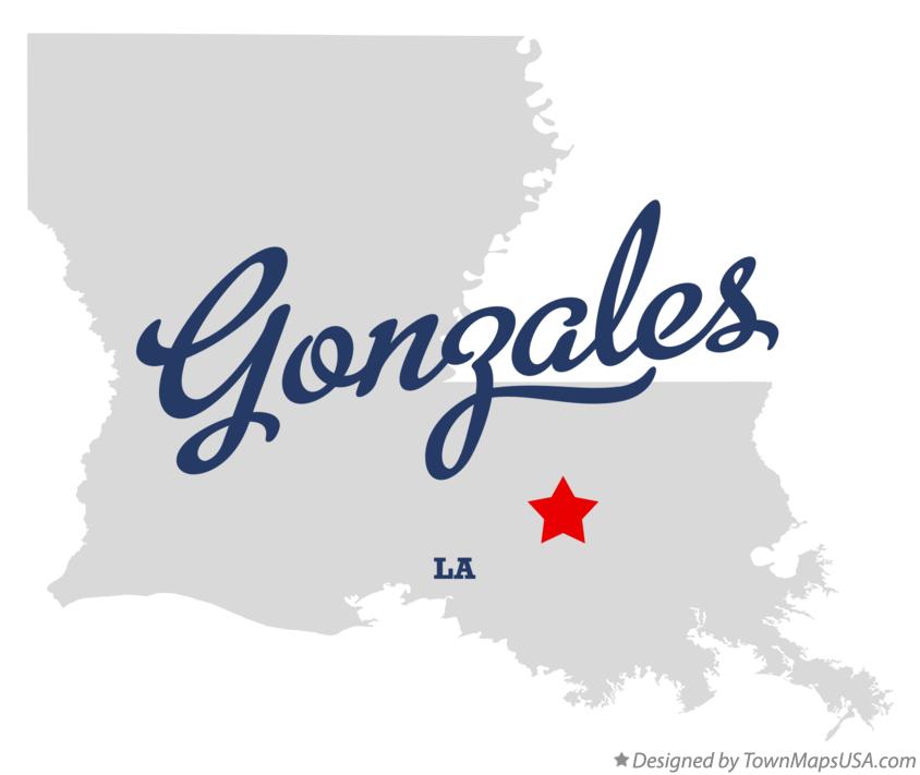 Map of Gonzales Louisiana LA