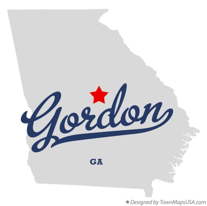 Map of Gordon Georgia GA