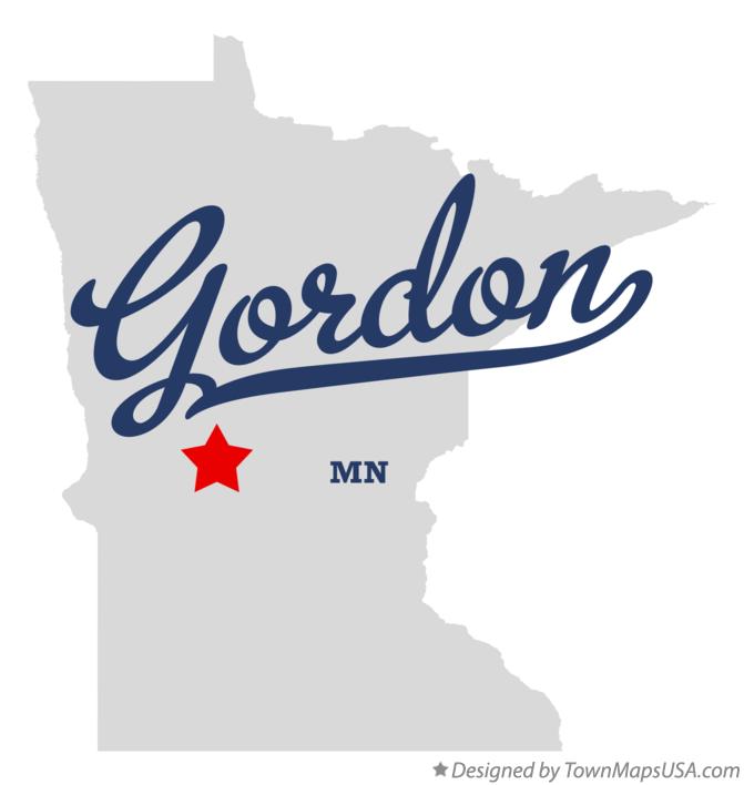Map of Gordon Minnesota MN