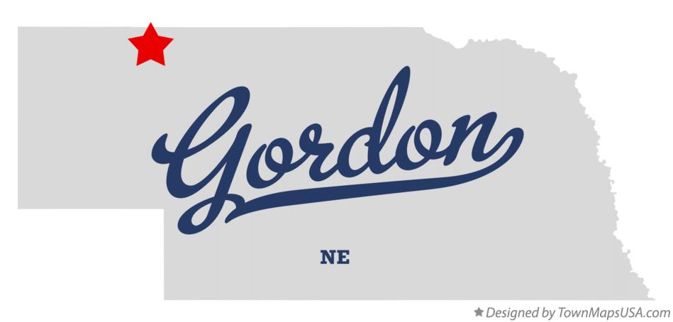 Map of Gordon Nebraska NE