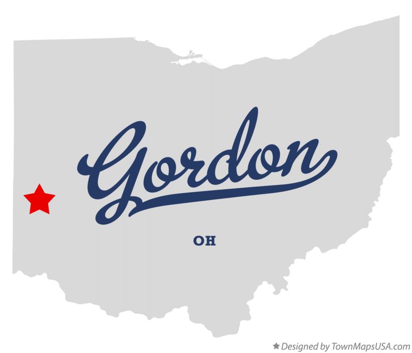 Map of Gordon Ohio OH