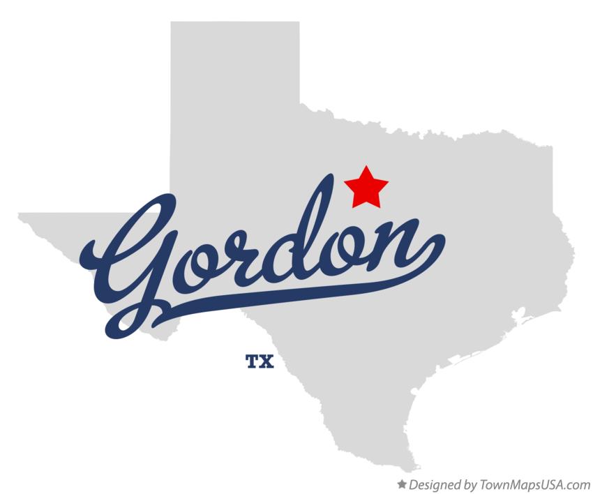 Map of Gordon Texas TX
