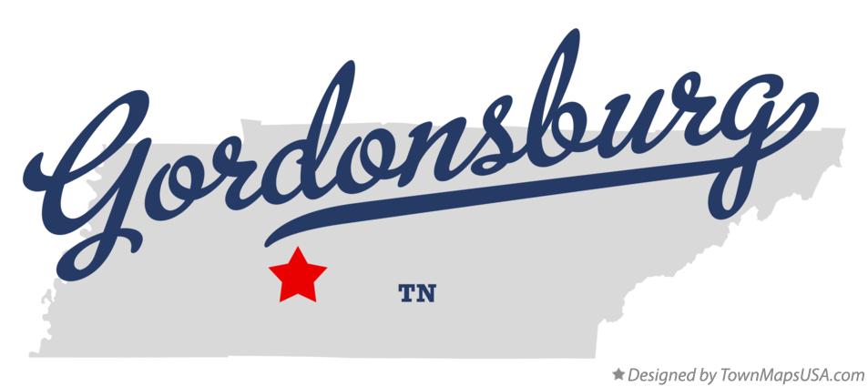 Map of Gordonsburg Tennessee TN