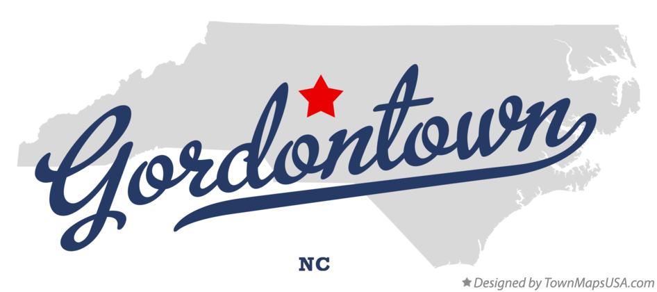 Map of Gordontown North Carolina NC