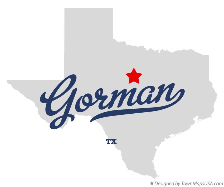 Map of Gorman Texas TX