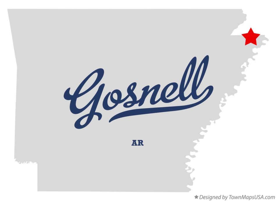 Map of Gosnell Arkansas AR
