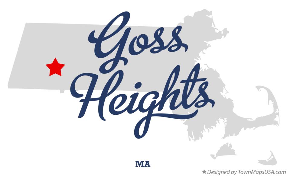 Map of Goss Heights Massachusetts MA