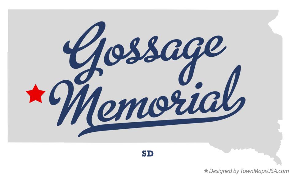 Map of Gossage Memorial South Dakota SD