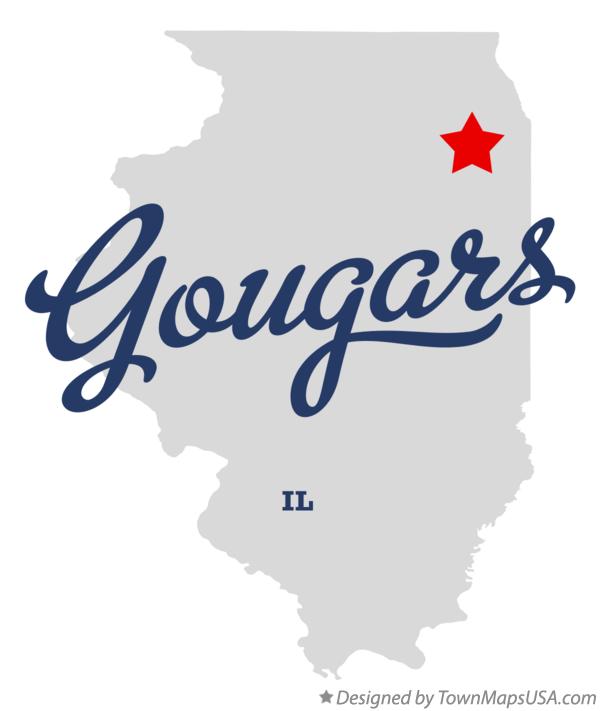 Map of Gougars Illinois IL