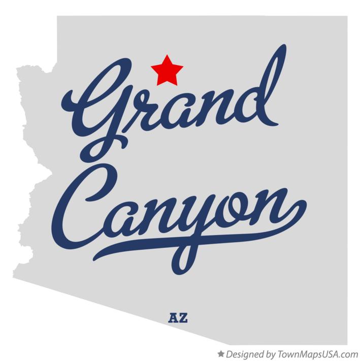 Map of Grand Canyon Arizona AZ