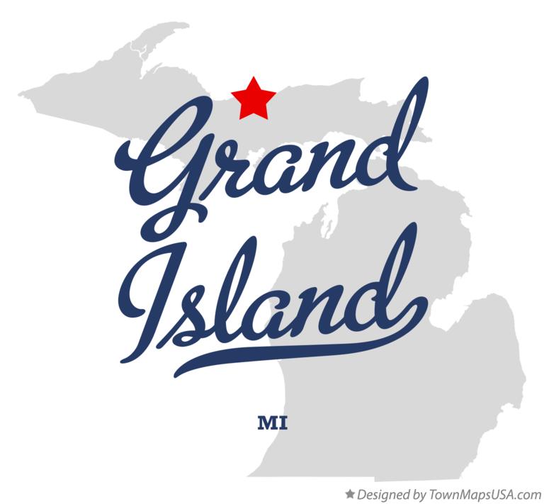 Map of Grand Island Michigan MI