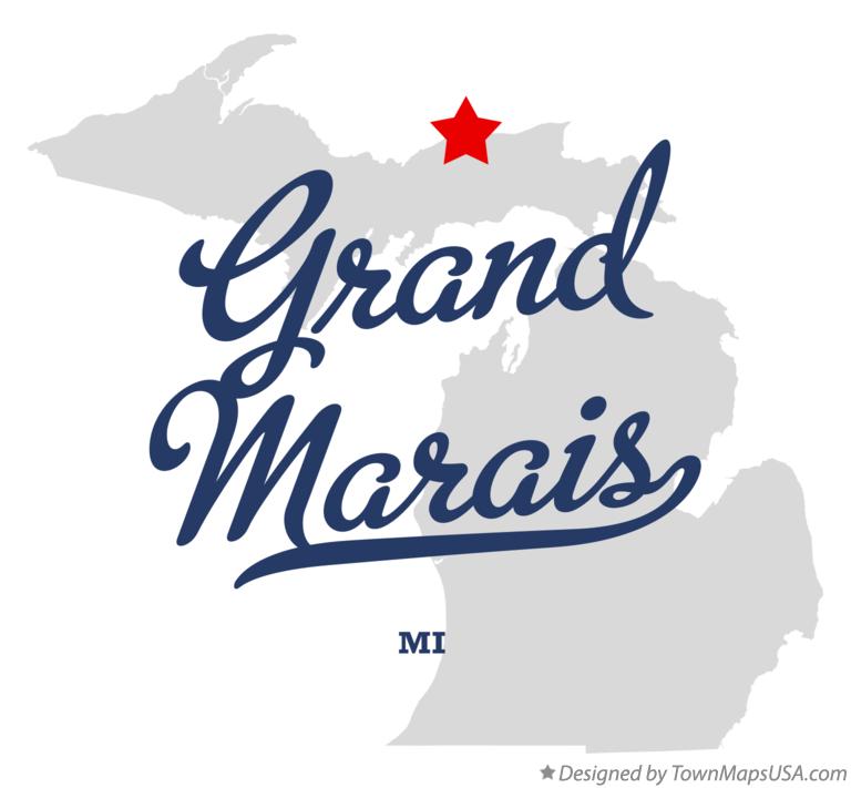 Map of Grand Marais Michigan MI