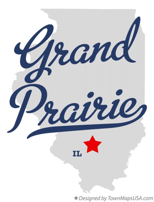 Map of Grand Prairie Illinois IL