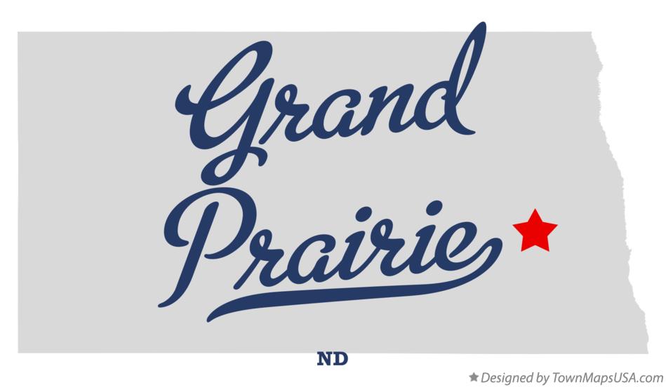 Map of Grand Prairie North Dakota ND