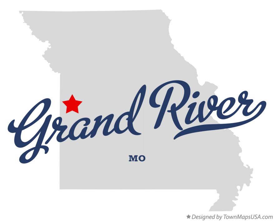 Map of Grand River Missouri MO