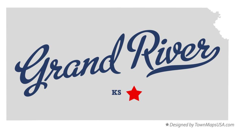 Map of Grand River Kansas KS