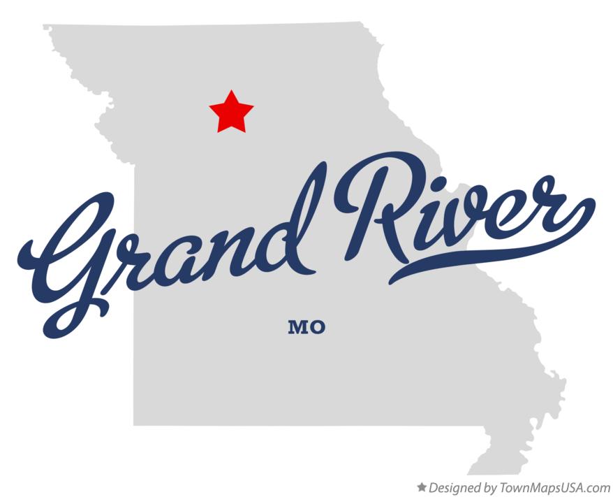 Map of Grand River Missouri MO