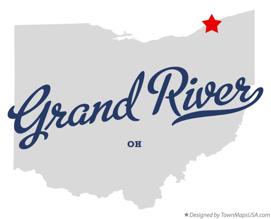 Map of Grand River Ohio OH