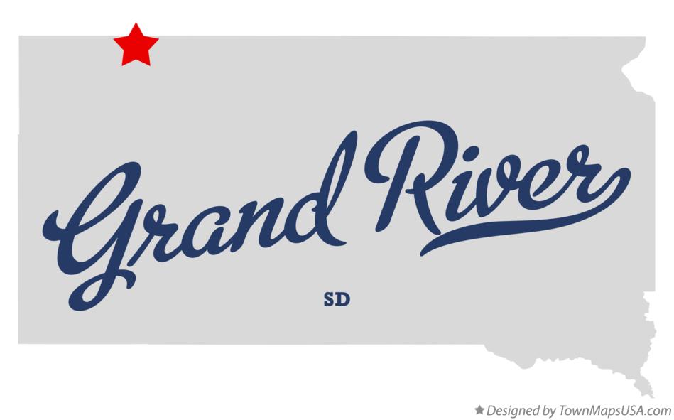 Map of Grand River South Dakota SD