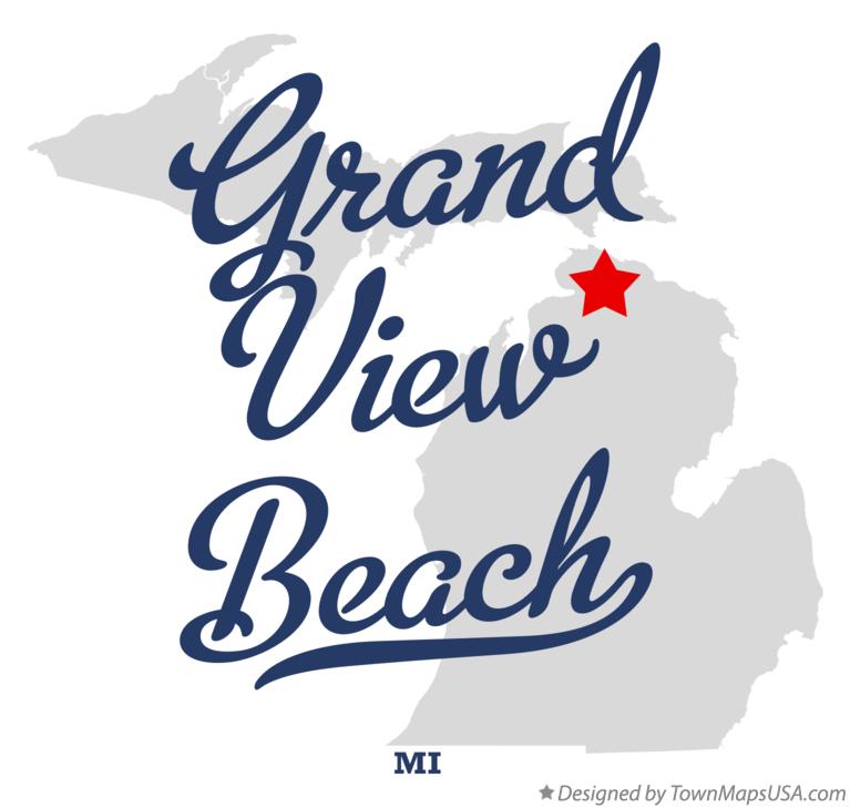 Map of Grand View Beach Michigan MI