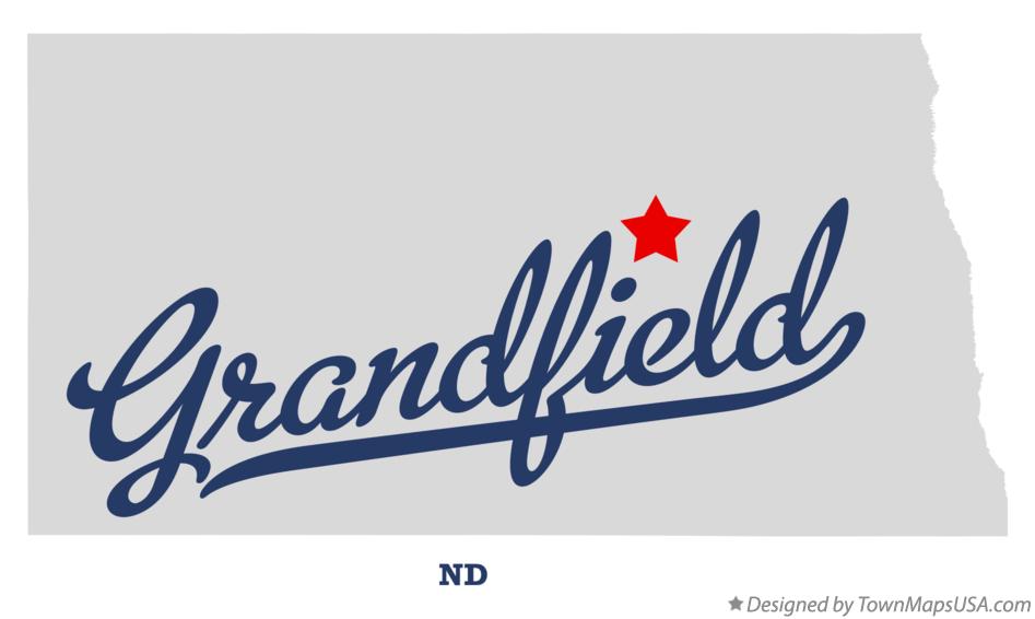 Map of Grandfield North Dakota ND