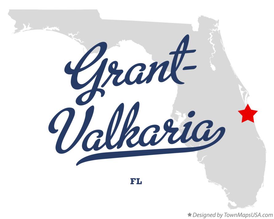 Map of Grant-Valkaria Florida FL
