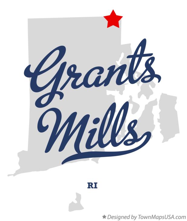 Map of Grants Mills Rhode Island RI